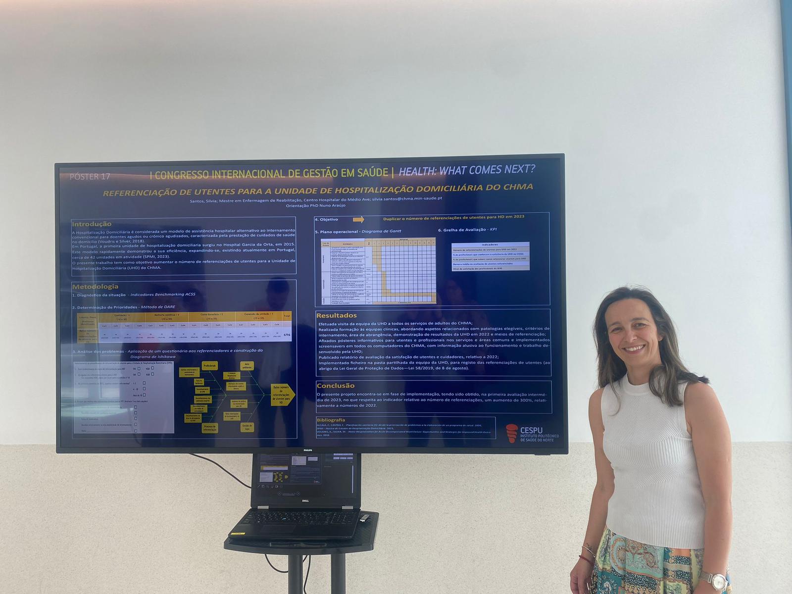 Enfermeira do CHMA recebe 1º prémio por póster em Congresso Internacional de Gestão em Saúde 